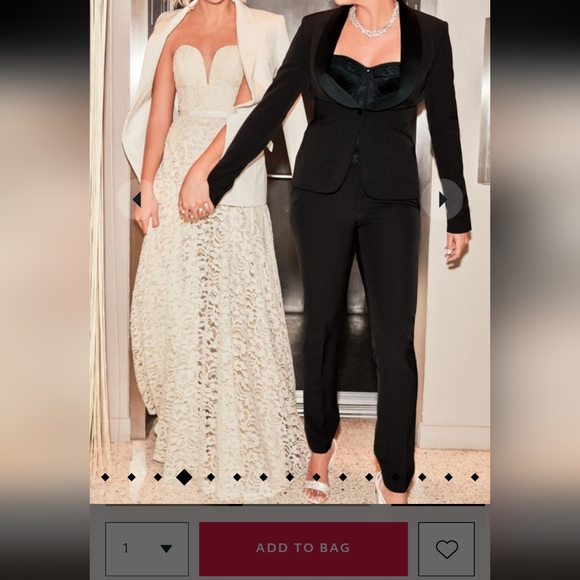 SuitShop Satin Waist Band Tuxedo Black Pants - Picture 6 of 10